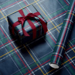 Papel De Regalo Christmas navy plaid classic holiday simple<br><div class="desc">A classic holiday plaid of navy blue,  green,  red,  gold and white makes for a perfect gift wrap for Christmas gifts and more. Coordinates with the Lea Delaveris Design merry and bright plaid collection.</div>