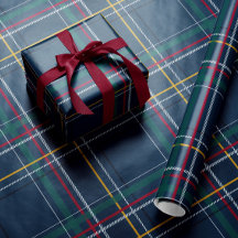 Christmas navy plaid classic holiday simple