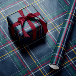 Papel De Regalo Christmas navy plaid classic holiday simple
