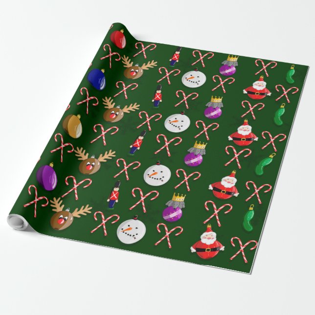 Papel De Regalo Christmas Ornament Wrapping Paper (Desenrollado)