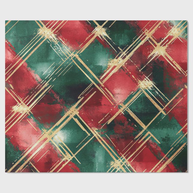 Papel De Regalo Christmas Plaid wrapping paper (Superficie plana)