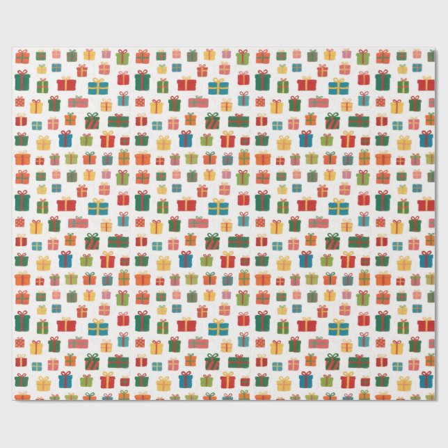 Papel De Regalo Christmas Presents And Colourful Gifts Packaging (Superficie plana)