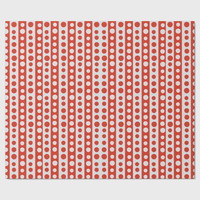 Papel De Regalo Christmas Red and White Polka Dots (Costura)