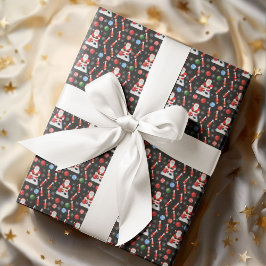 Papel De Regalo Christmas Santa's Bowling Pattern