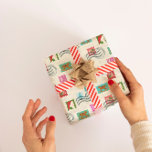 Papel De Regalo Christmas Stamps Gift Wrap whimsical paper<br><div class="desc">Wrapping paper for all those gifts coming from Santa's North Pole workshop!</div>