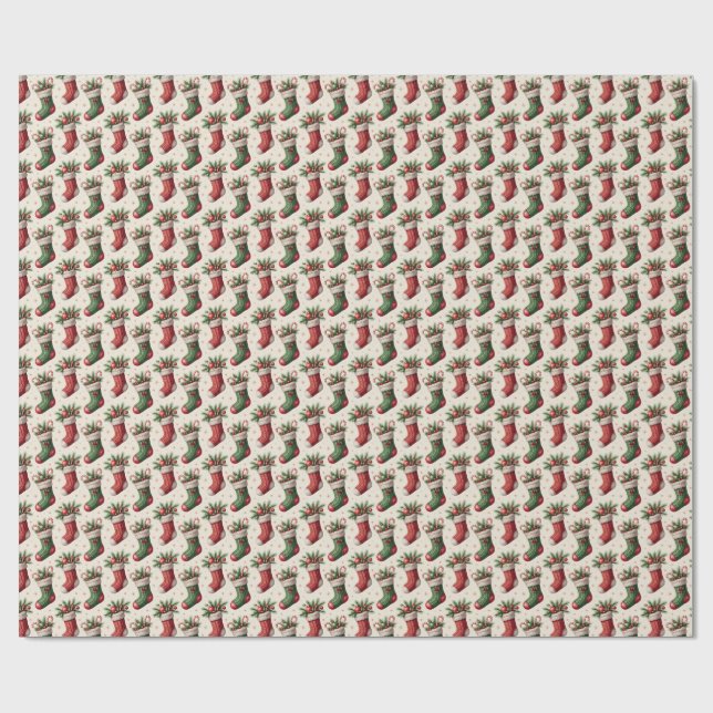 Papel De Regalo Christmas Stocking Wrapping Paper (Superficie plana)