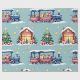 Papel De Regalo Christmas Toyland & Trains Wrapping Paper for Kids