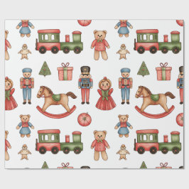 Papel De Regalo Christmas Toyland & Trains Wrapping Paper for Kids