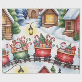 Papel De Regalo Christmas Toyland & Trains Wrapping Paper for Kids
