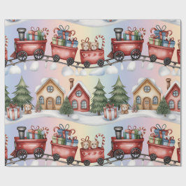 Papel De Regalo Christmas Toyland & Trains Wrapping Paper for Kids