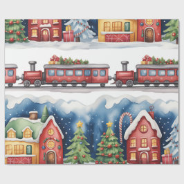 Papel De Regalo Christmas Toyland & Trains Wrapping Paper for Kids