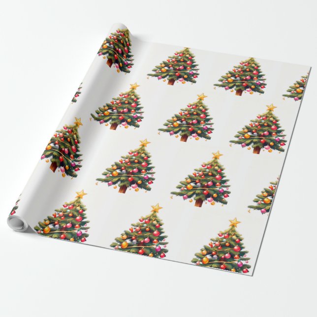 Papel De Regalo Christmas tree gift wrap (Desenrollado)
