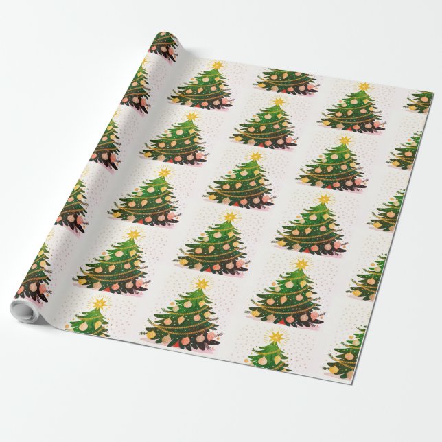 Papel De Regalo Christmas tree gift wrap (Desenrollado)