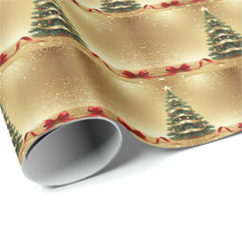 Papel De Regalo Christmas Tree Ribbons Holiday Wrapping Paper