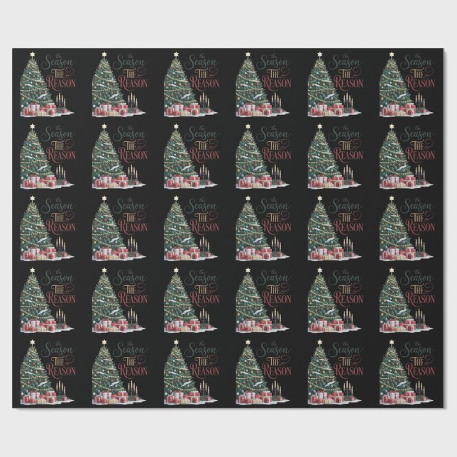 Papel De Regalo Christmas Tree The Season The Reason (Superficie plana)