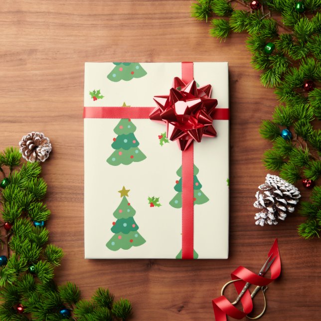 Papel De Regalo Christmas Tree Wrapping Paper | Cozy Illustrations (Regalo de vacaciones)