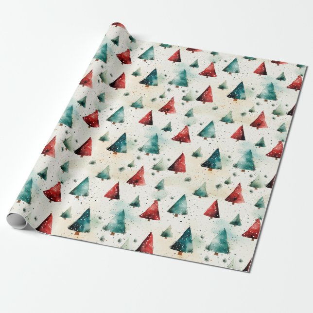 Papel De Regalo Christmas trees (Desenrollado)