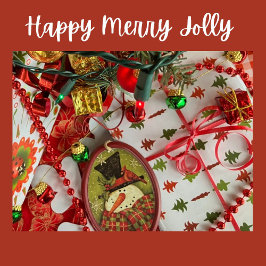 Papel De Regalo Christmas Trees Red and Green on White