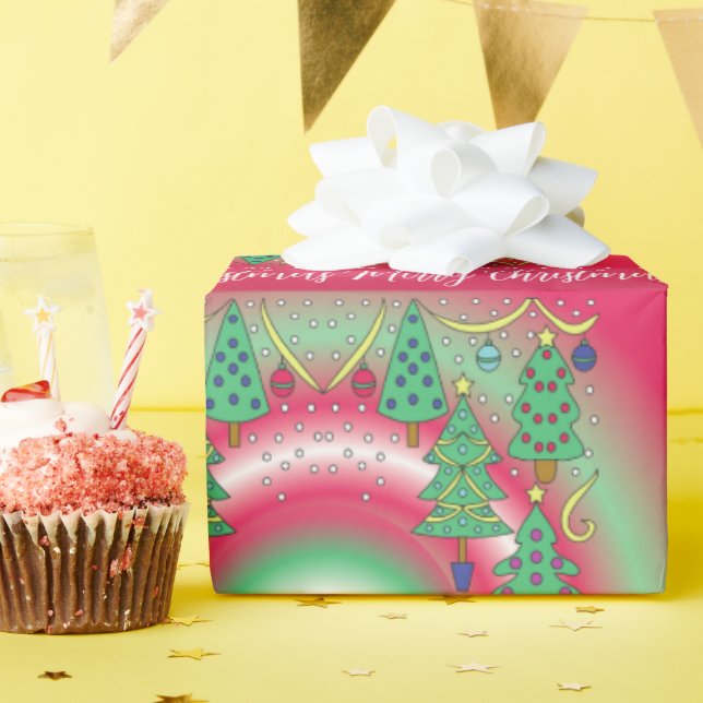Papel De Regalo Christmas Trees Wrapping Paper (Fiesta de cumpleaños )