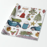 PAPEL DE REGALO CHRISTMAS WRAPPING PAPER<br><div class="desc">This illustration features a charming collection of typical Christmas items, such as Christmas trees, hot chocolate, spheres and stars, all carefully designed with festive details. These elements capture the essence of the holiday season, providing a warm and cheerful atmosphere for any home or space. Perfect for those who want to...</div>
