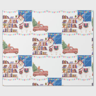 Papel De Regalo Christmas Wrapping Paper  llama