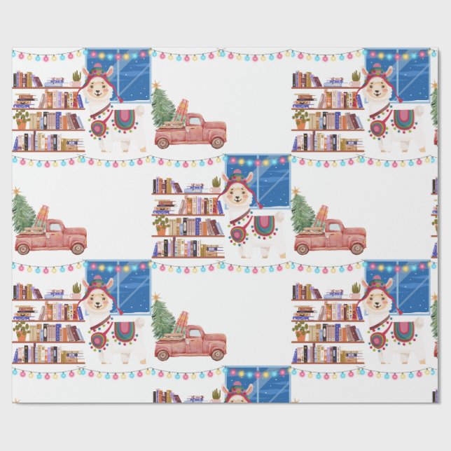 Papel De Regalo Christmas Wrapping Paper  llama (Superficie plana)
