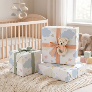 Papel De Regalo Chubascos de Pastel y Cumpleaños de Estrellas para