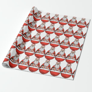 Papel De Regalo Chubby Rolly Polly Santa Wrapee Paper
