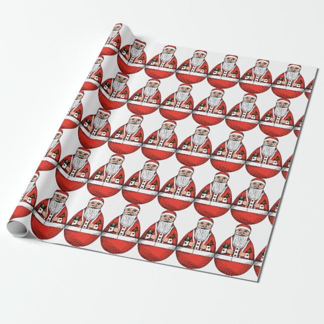 Papel De Regalo Chubby Rolly Polly Santa Wrapee Paper (Desenrollado)