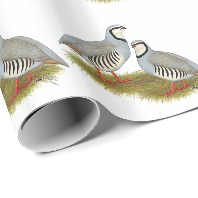 Papel De Regalo Chukar Partridge Pair (Esquina del rollo)