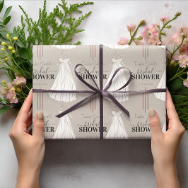 Papel De Regalo Chulo baby shower beige minimalista