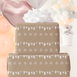 Papel De Regalo Chupete de bebé minimalista y neutral en cuanto al