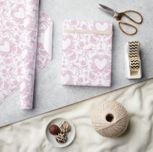 Papel De Regalo Chupete De Corazones Y Cintas Vintage De Baño De B