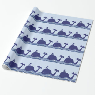 Papel De Regalo Chupetón de ballena azul para baby shower