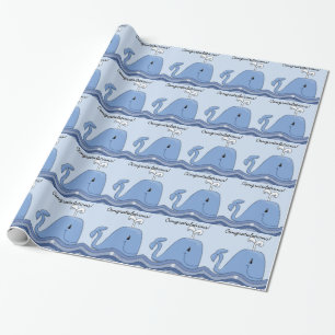 Papel De Regalo Chupetón de ballena azul para baby shower