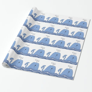 Papel De Regalo Chupetón de ballena azul para baby shower