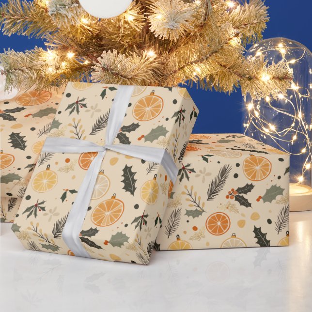 Papel De Regalo Chupinada de bebé de invierno con cítricos secos m (Vacaciones)