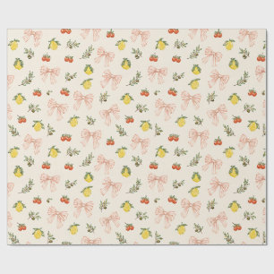 Papel De Regalo Ciao Baby Mercado Italiano Limón Tomate Lazo Rosa