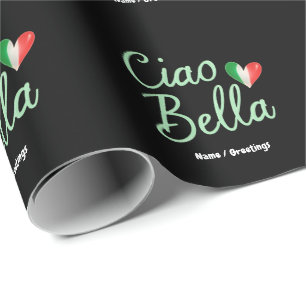 Papel De Regalo Ciao Bella Bandera Italiana Diversión y Diseño Mág