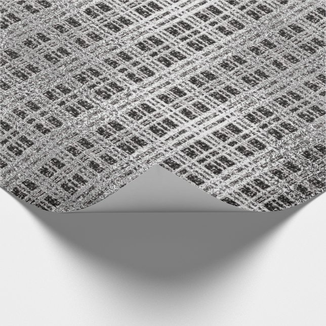 Papel De Regalo Ciber congelada de la geometría de grill gris gris (Esquina)