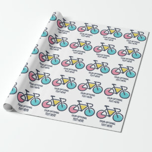 Papel De Regalo Ciclismo de texto personalizado