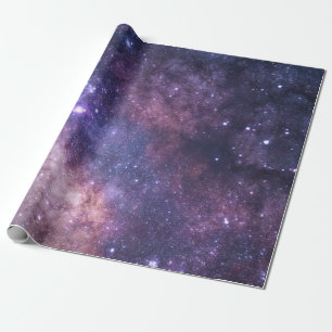 Papel De Regalo Cielo azul púrpura Galaxia Estrellas nocturnas est