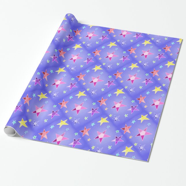 Papel De Regalo Cielo de estrellas de diamantes (Desenrollado)