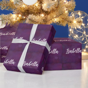 Papel De Regalo Cielo de estrellas púrpuras