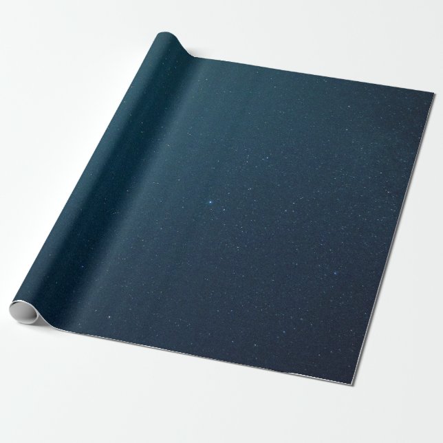 Papel De Regalo Cielo estrellado azul brillante de la noche (Desenrollado)