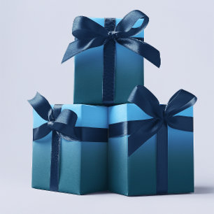 Papel De Regalo Cielo Moderno y Azul Océano Ombre