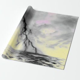 PAPEL DE REGALO CIELO NOCTURNO CON ILUMINACIÓN NEGRA Y ENVOLTURA A