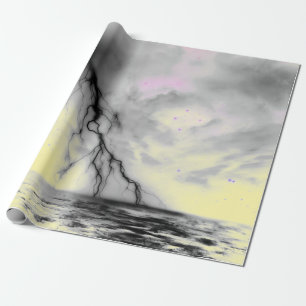 PAPEL DE REGALO CIELO NOCTURNO CON ILUMINACIÓN NEGRA Y ENVOLTURA A
