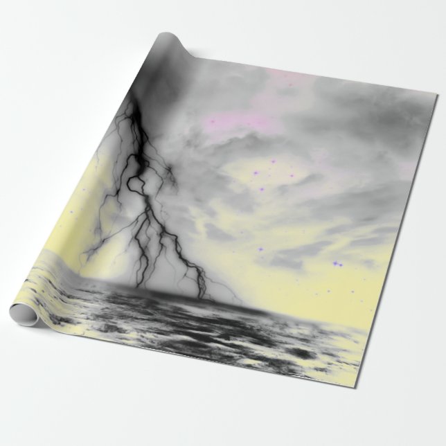 PAPEL DE REGALO CIELO NOCTURNO CON ILUMINACIÓN NEGRA Y ENVOLTURA A (Desenrollado)