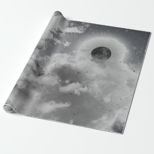 PAPEL DE REGALO CIELO NOCTURNO EN BLANCO Y NEGRO